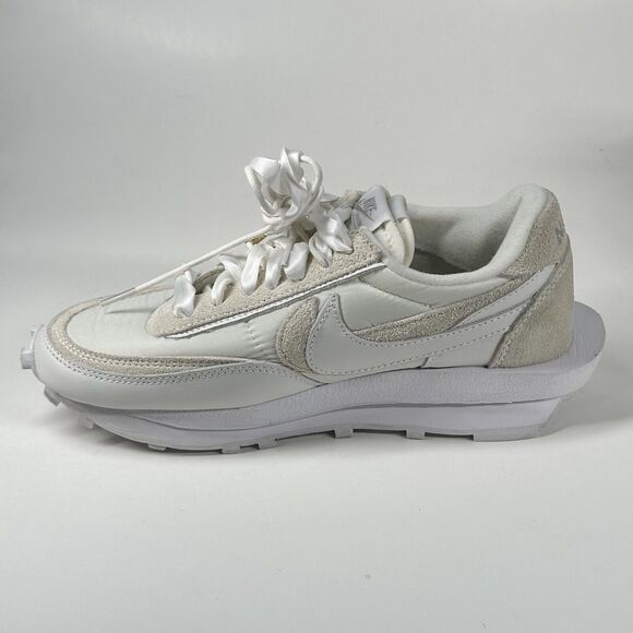 Nike Shoes LDWaffle x Sacai White Nylon Suede Mens Size 6 Sneakers - Picture 8 of 16